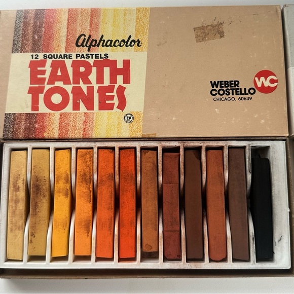 2pk Koss & Weber Costello Square Pastels Earth Tones Chalk Sticks Primary Colors - Picture 2 of 10